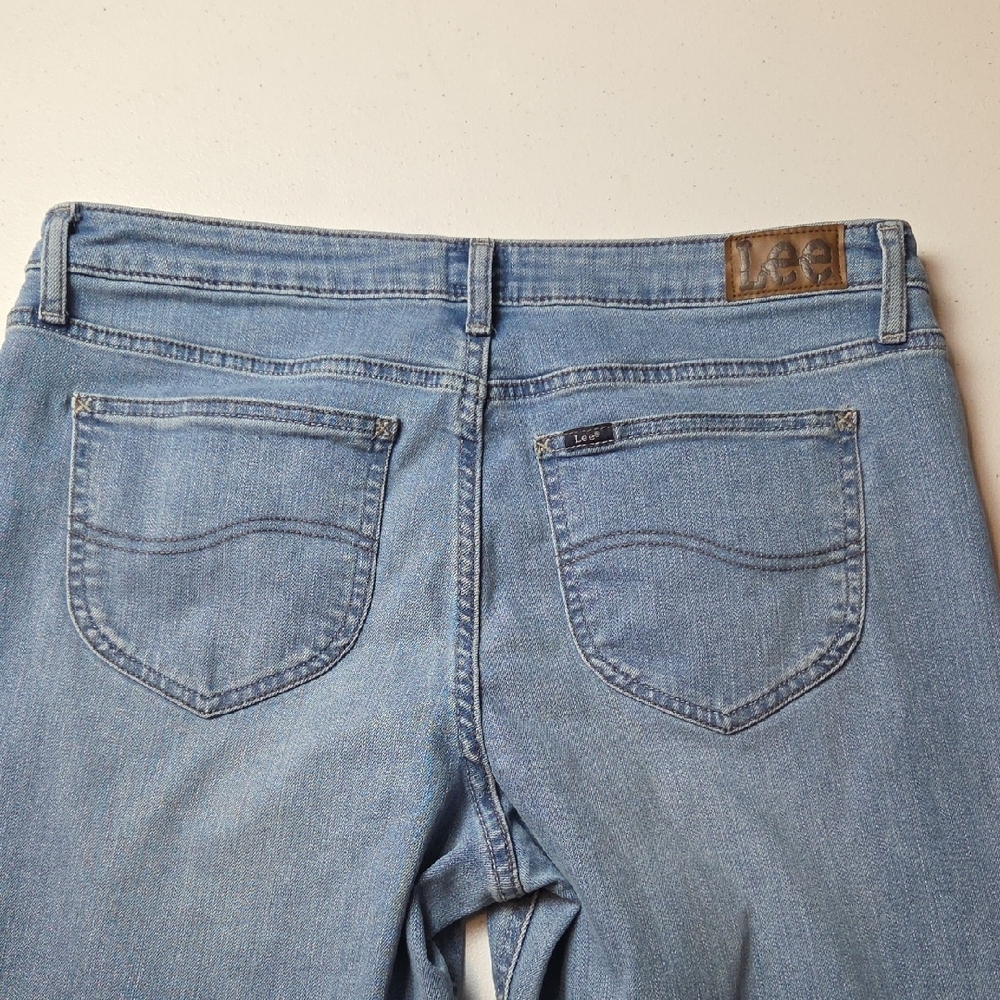 Lee High-Rise Women's Light Blue Denim Stretch Jeans Size 16M - Picture 6 of 7